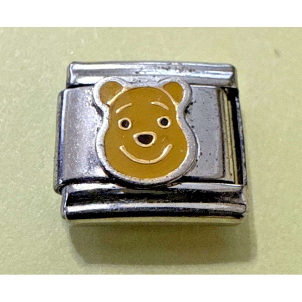Disney Italian Charm Unisex 9mm Silver Brand New Winnie the Pooh Head Stainless